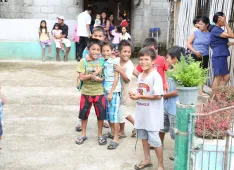 Children in Matinao, Philippines, during the school break.