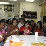 Lunch in the help centre for women in Hong Kong