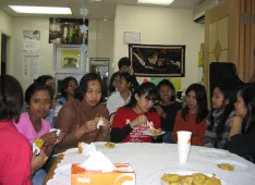 Lunch in the help centre for women in Hong Kong