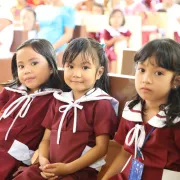 Girls in the kindergarten of Union Ubay, Philippines