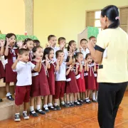 In the kindergarten of Union Ubay, Philippines – The children sing and play with enthusiasm.