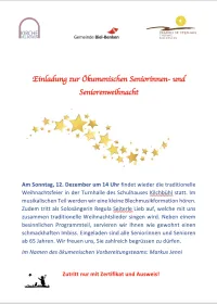 Seniorenweihnacht 2021 (Foto: Kirchgemeinde Biel-Benken)