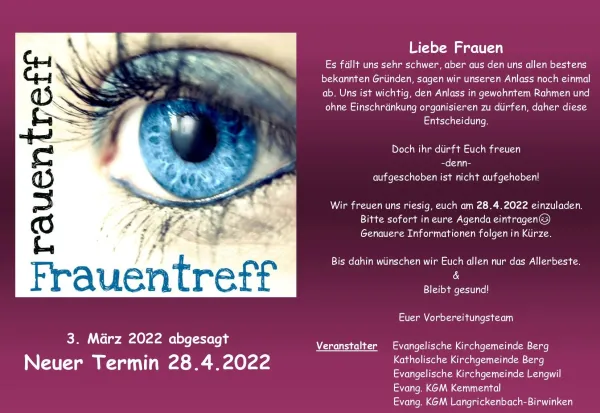 Frauentreff-Flyer-Absage-3.2022 (Foto: Pfarramt Kemmental)